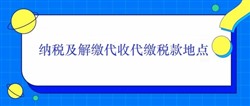 纳税及解缴代收代缴税款地点（2020）